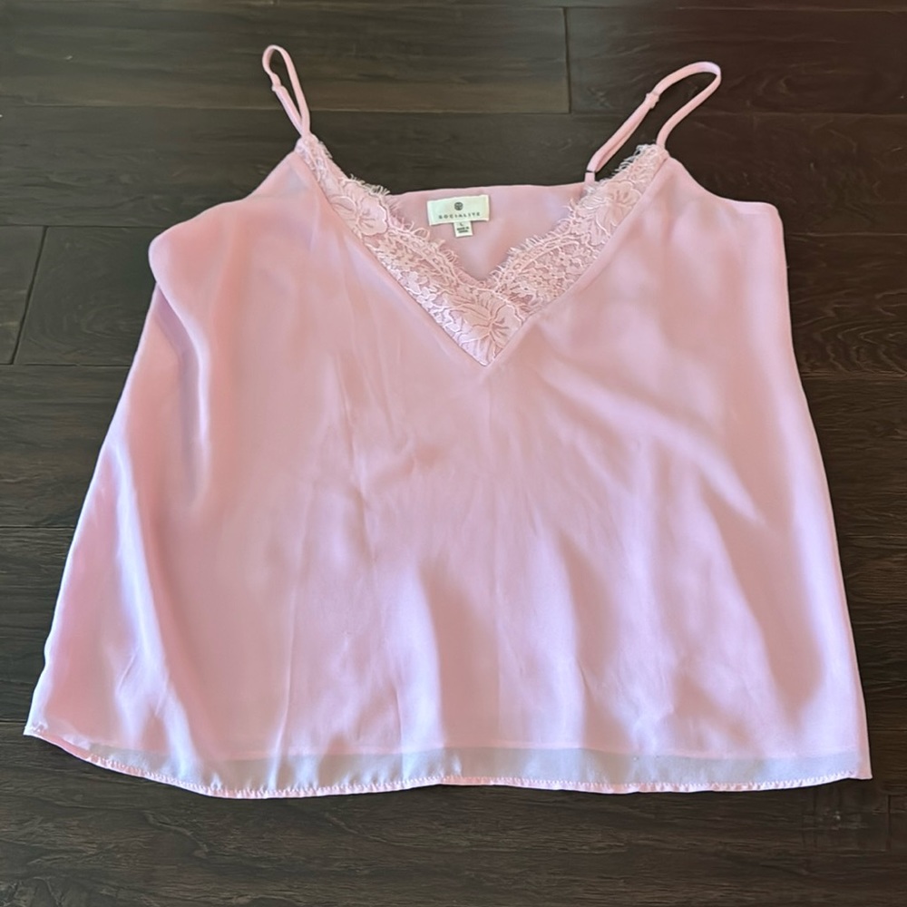 Pink lace top. Size large